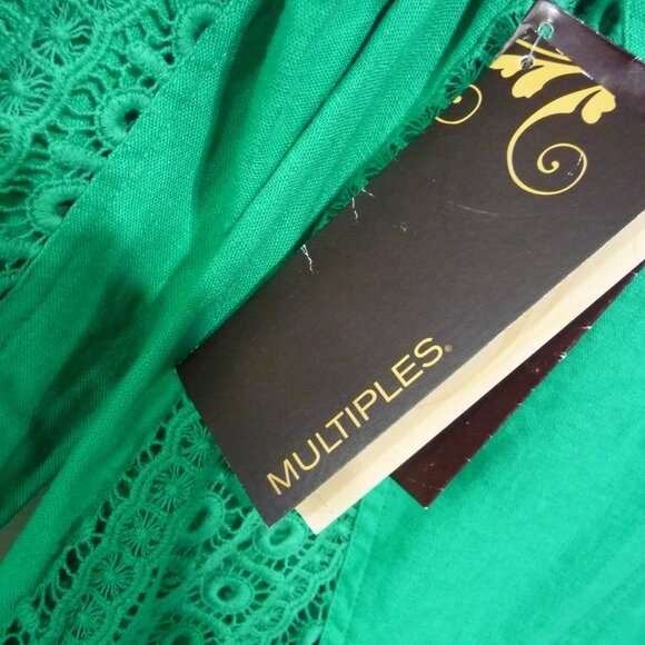 Multiples Linen Blend Top Jacket Shacket Green Medium - Picture 10 of 12